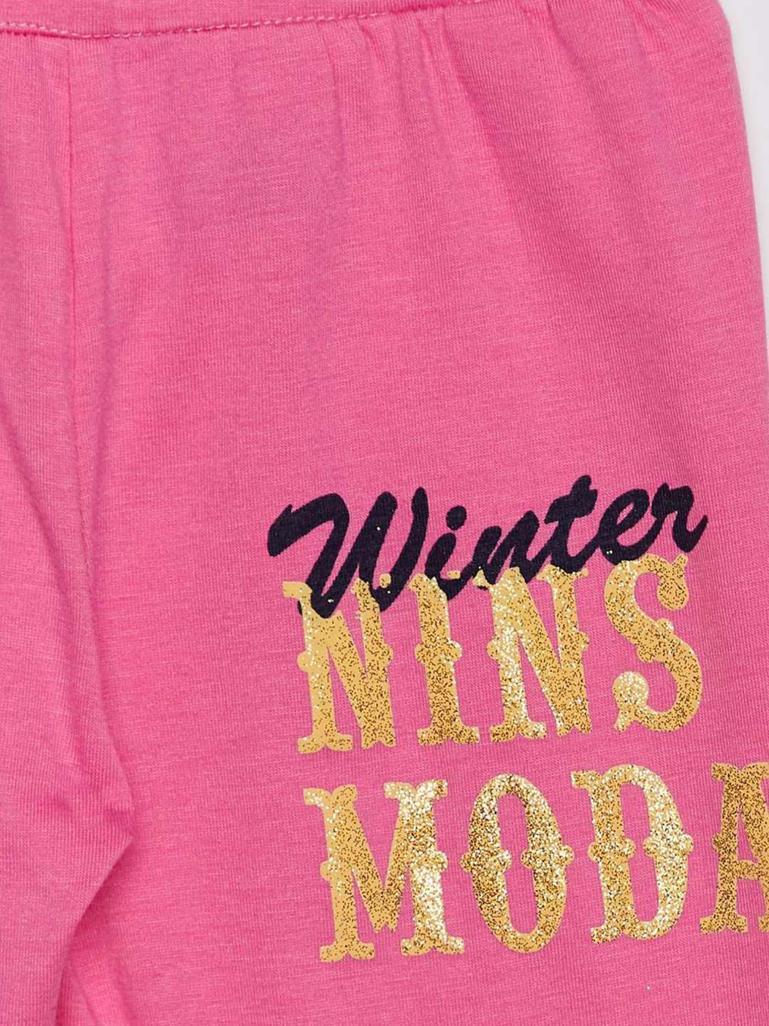 NINS MODA Kids Pink Printed Leggings