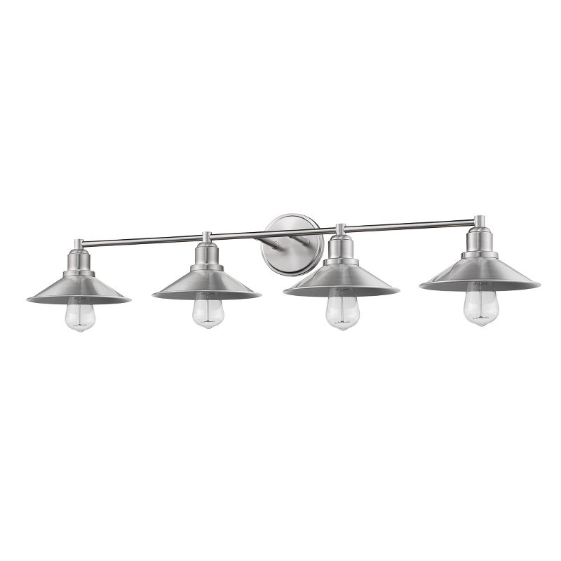 4 Light Bath Sconce with Steel Shade Brushed Nickel - Aurora Lighting