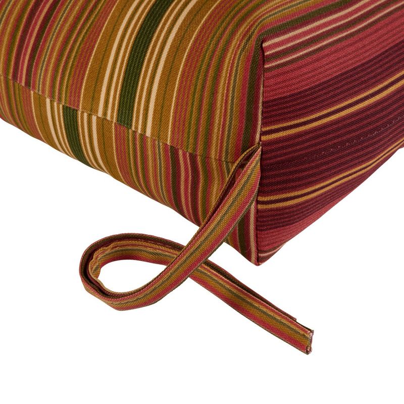 Set of 2 Kinnabari Stripe Outdoor High Back Chair Cushions - Kensington Garden