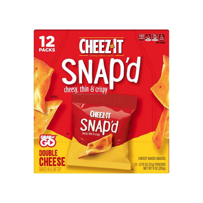 Cheez-It Snaps Double Cheese Multipack Crackers - 12ct