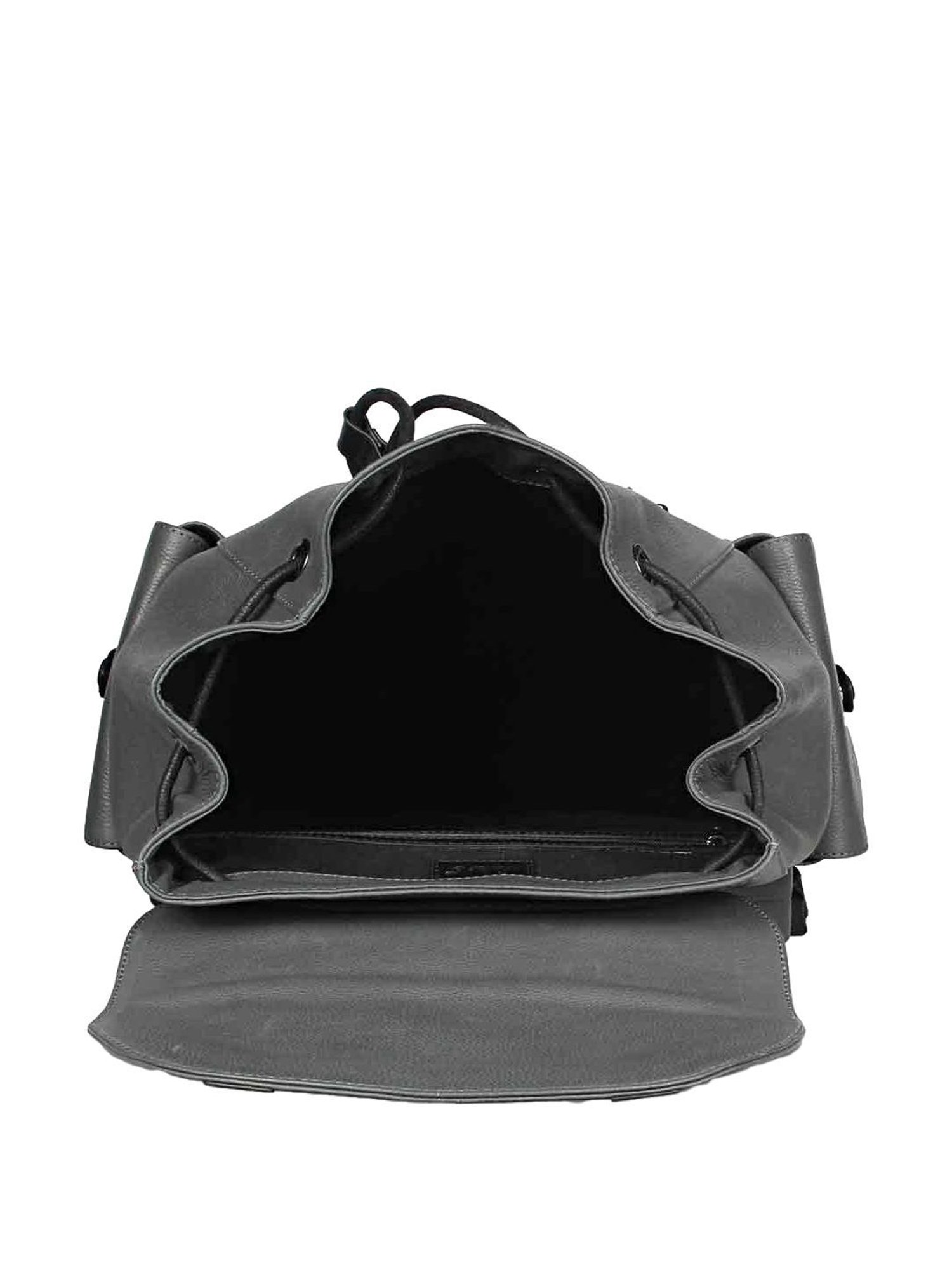 Saint G Grey Leather Medium Backpack