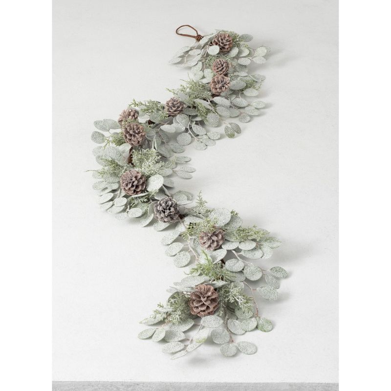 Sullivans 5' Eucalyptus & Pinecone Artificial Garland 60"L Green