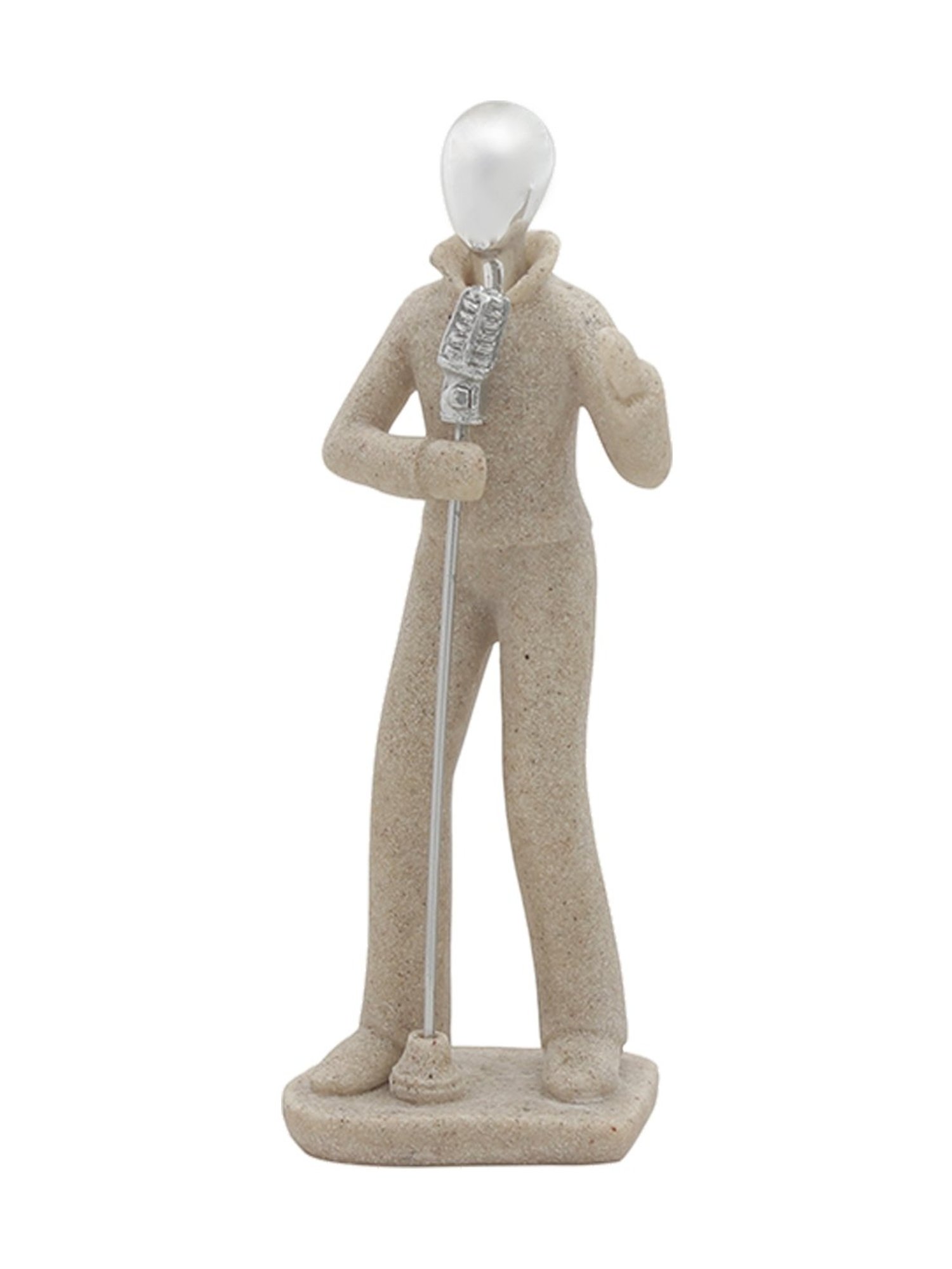 Tayhaa Lilac Polyresin Stone Finish Musician Showpiece - Set of 1