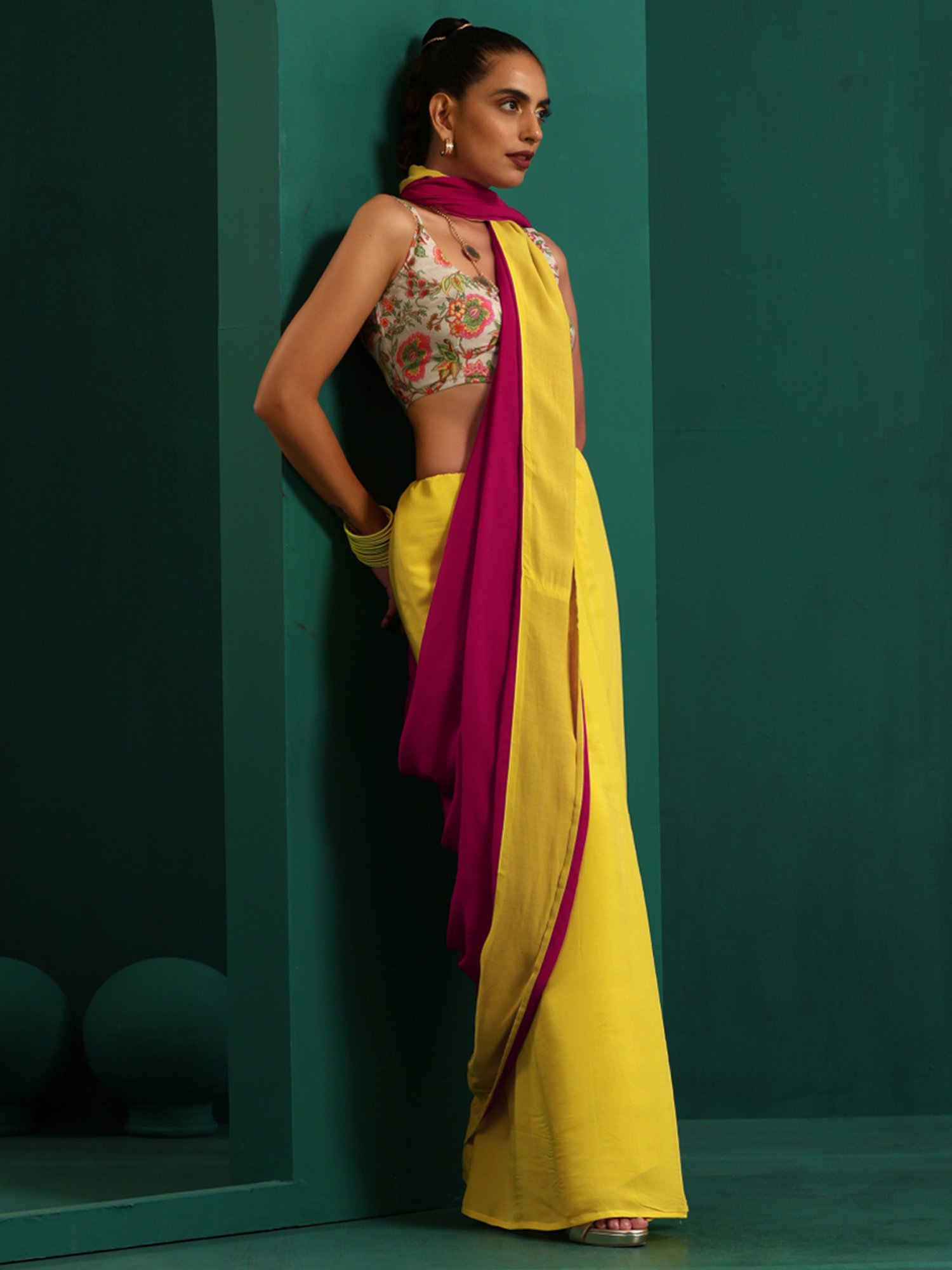 true Browns White Floral Print Blouse