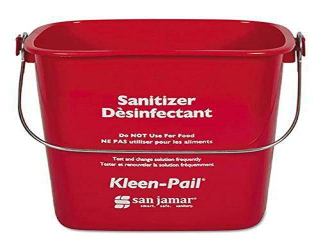 San Jamar SAN KP97RD 3 Qt. Red Sanitizing Kleen-Pail