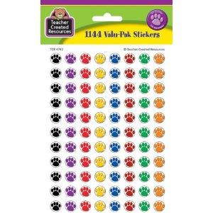 Teacher Created Resources TCR4742 Colorful Paw Prints Mini Stickers- Value Pack