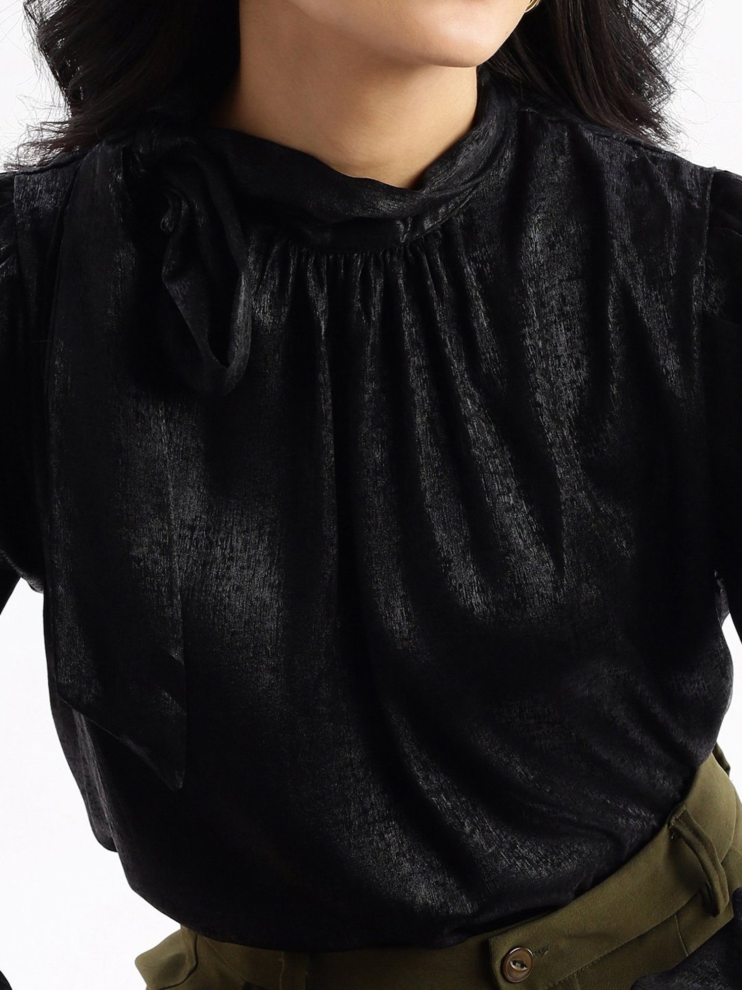 SHOWOFF Black Regular Fit Top