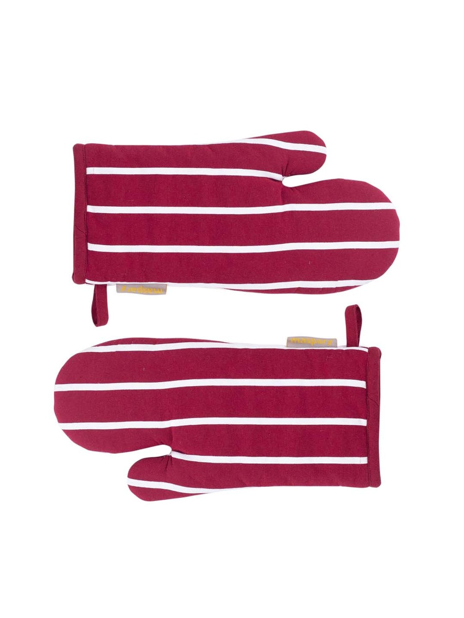 Maspar Red 100% Cotton 225 GSM Oven Mitt - Set of 2
