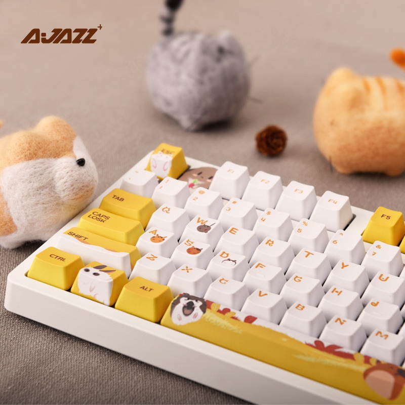 A-jazz Hairy Series Cherry MX Switch USB Wired Mechanical Gaming Keyboard, PBT Keycaps