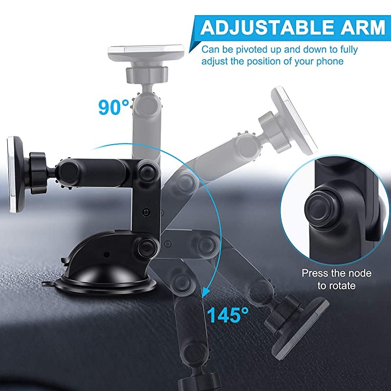 Magnetic Phone Car Mount  Universal Dashboard Windshield Car Phone Mount Holder with Upgraded 32quot Suction Cup8 Strong Magnets Compatible with iPhone 11 Pro X XS Max XR Galaxy Note10 S10