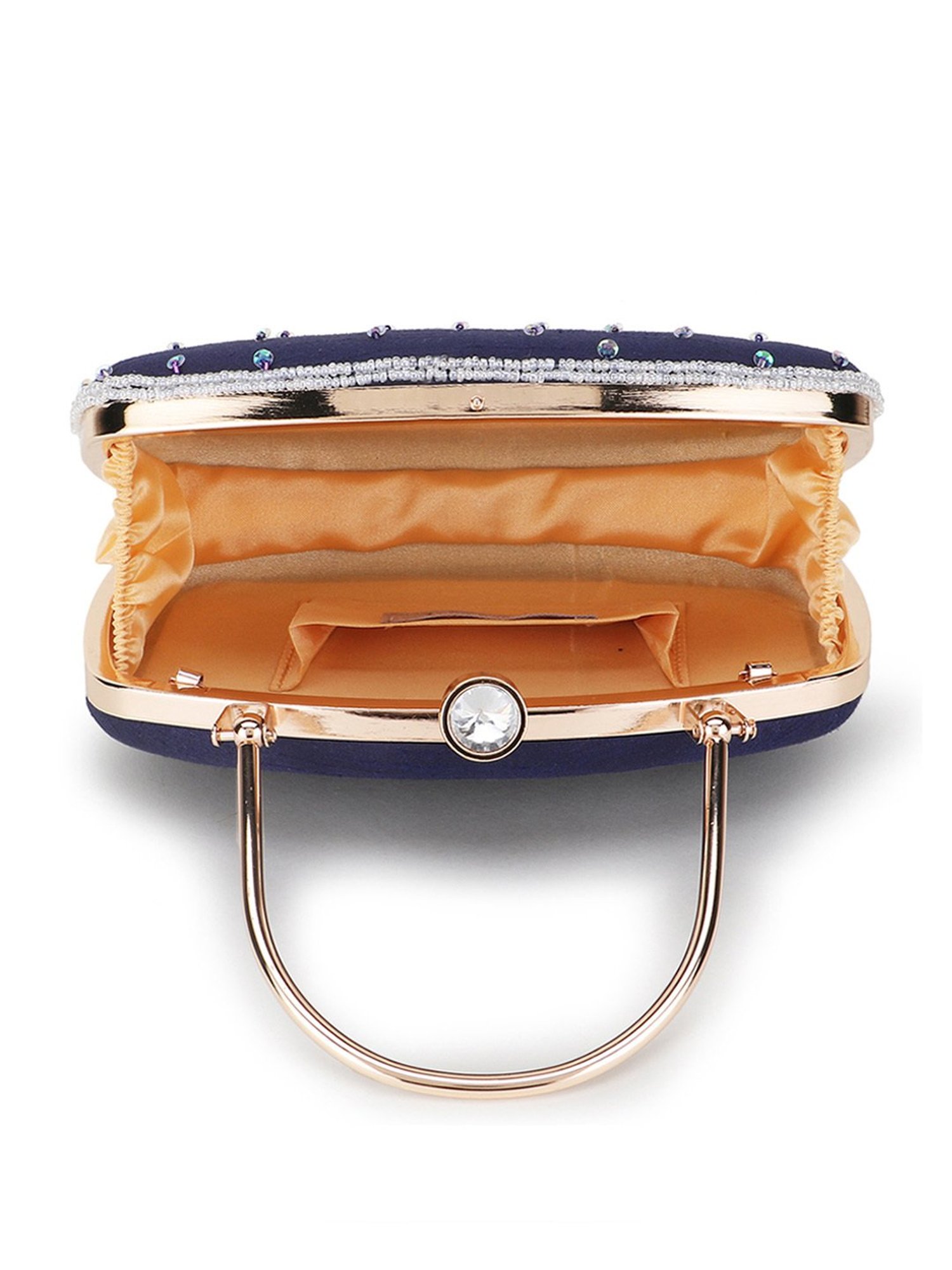 Spice Art Blue Embroidered Medium Clutch