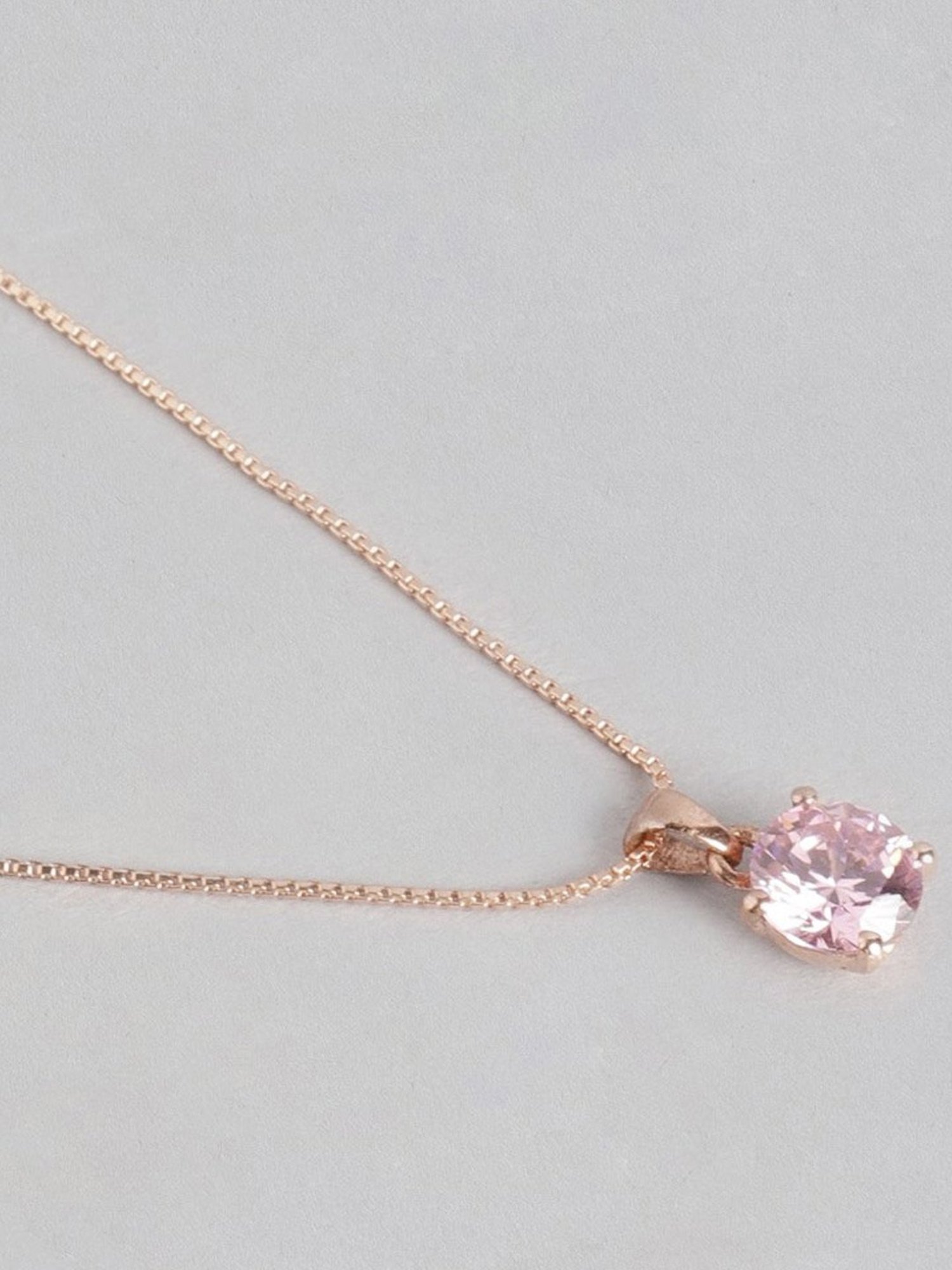 Zavya 92.5 Sterling Silver Chain Pendant in Rose Gold-Plating