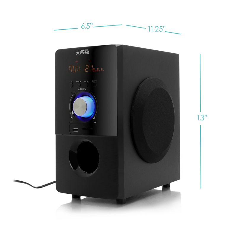beFree Sound 5.1 Channel Bluetooth Surround Sound Speaker System in Black