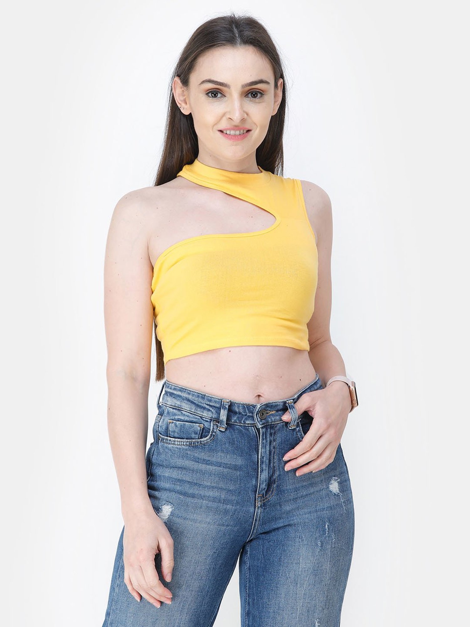 Cation Yellow Crop Top