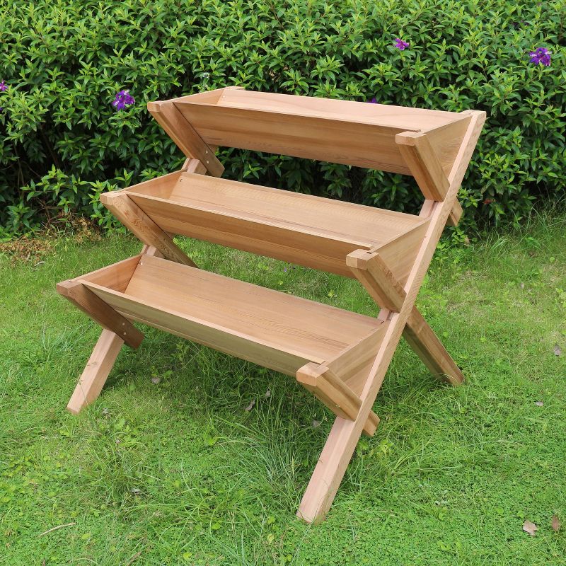 3 Tier Rectangular Planter Brown - Merry Products