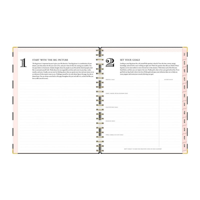 2021-22 Academic Planner 8.5" x 11" Hard Cover Weekly/Monthly Wirebound Rugby Stripe Black - Day Designer