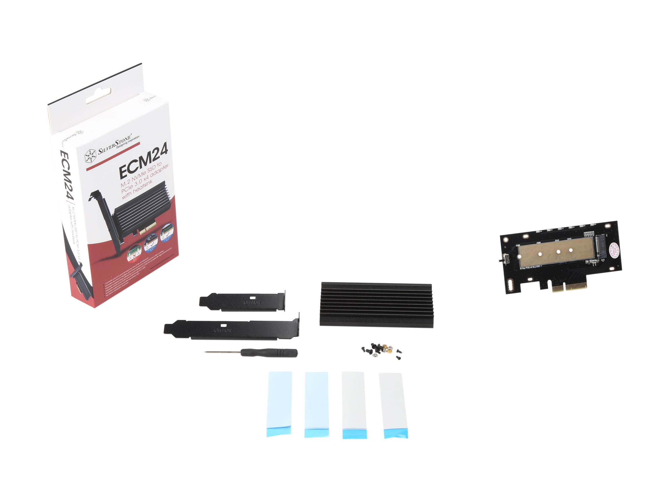 Silverstone ECM24 M.2 NVMe SSD to PCIe 3.0 x4 adapter with heatsink