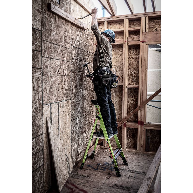 Little Giant Ladder Systems 4' ANSI type IAA 375 lb fiberglass Stepladder with Ground Cue Apple Green