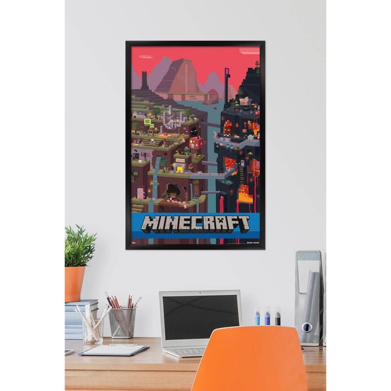 Minecraft - Cube Framed Poster Trends International