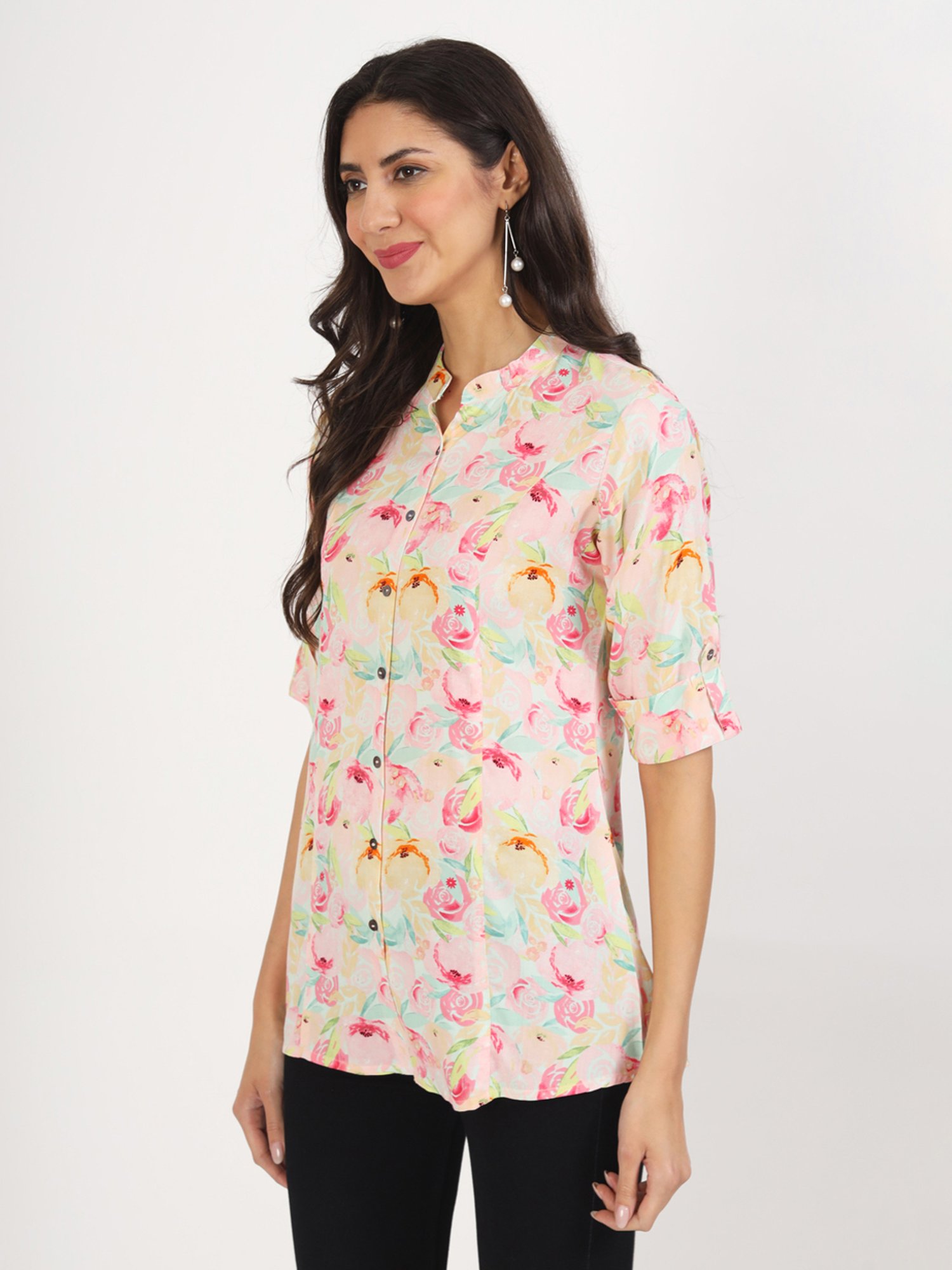 Divena Multicolor Floral Print Tunic
