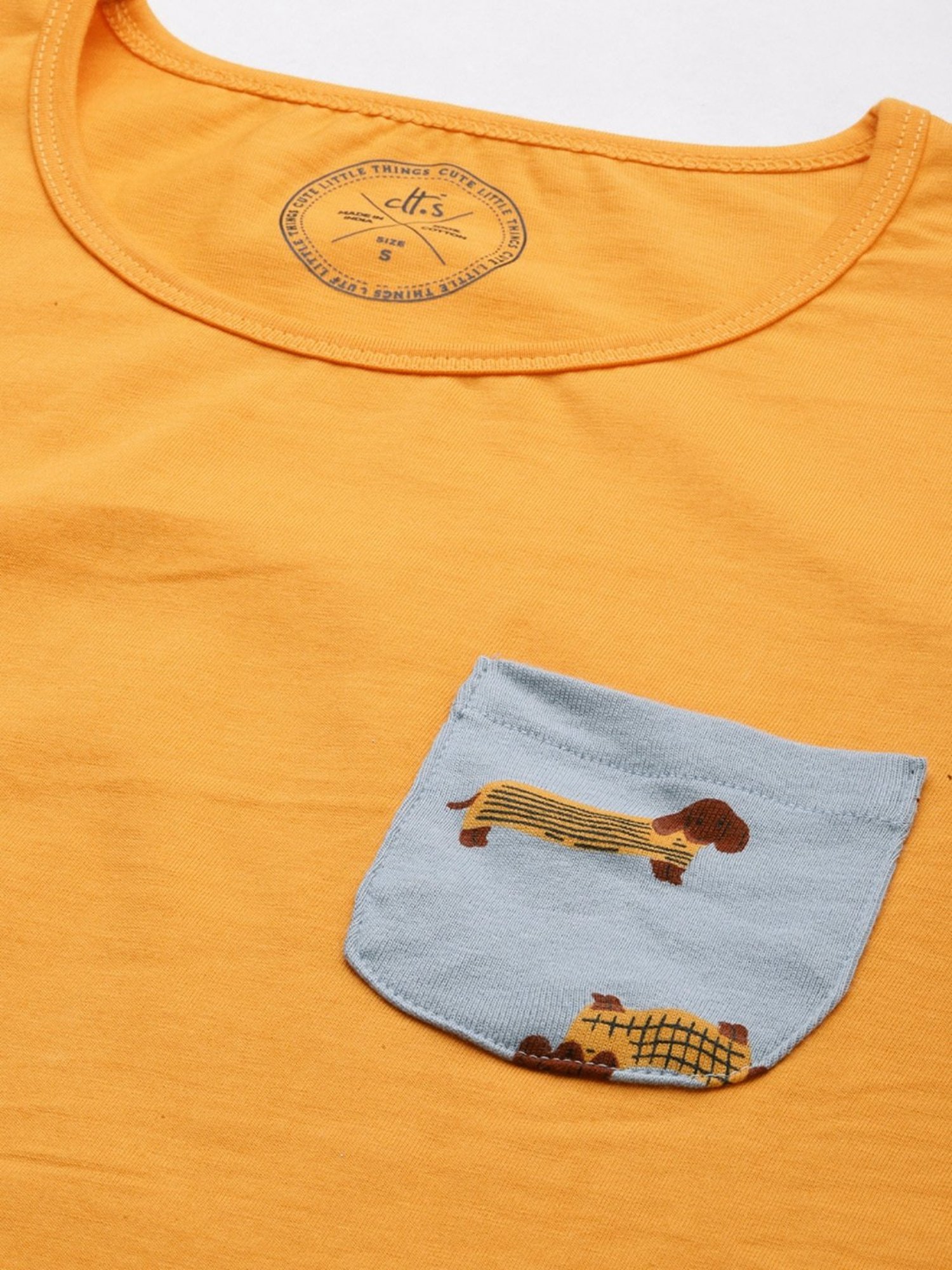 Clt.s Mustard Printed T-Shirt With Shorts