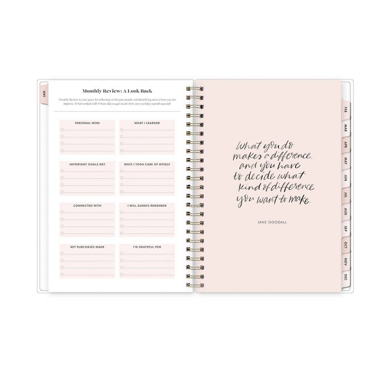 2021 Planner Notes 5.875" x 8.625" Frosted Plastic Monthly Wirebound Sadie - The Everygirl Planner