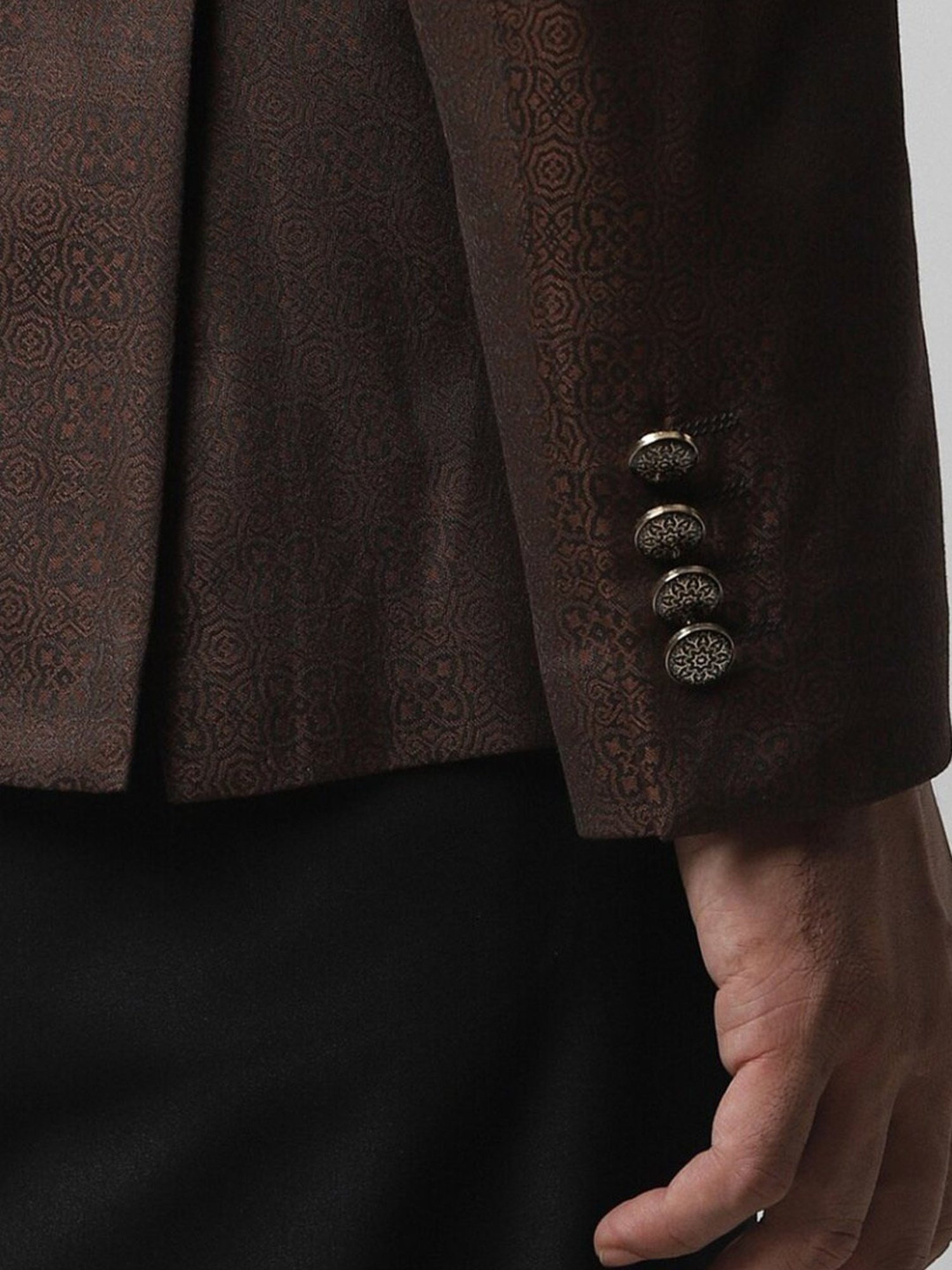 Hangup Cream Regular Fit Ethnic Blazer