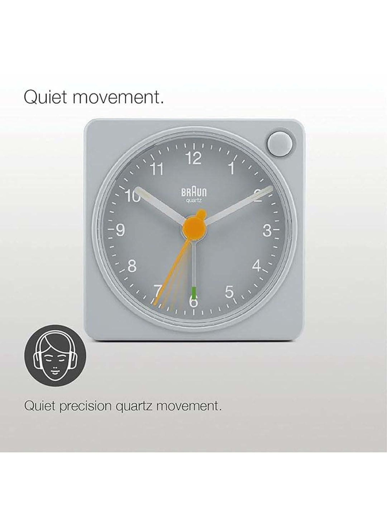 Braun Grey Classic Travel Analog Alarm Clock