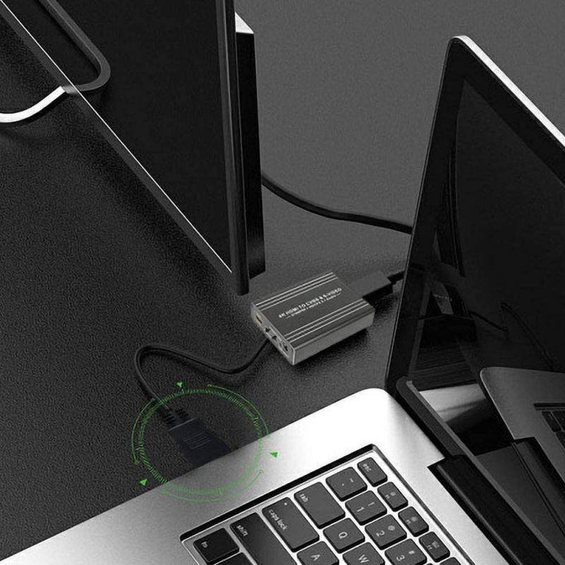 Docooler HDMI Converter HDMI to AV&SVideo Converter 4K UHD Image Quality Audio Video Synchronous Transmission Plug and Play US Plug