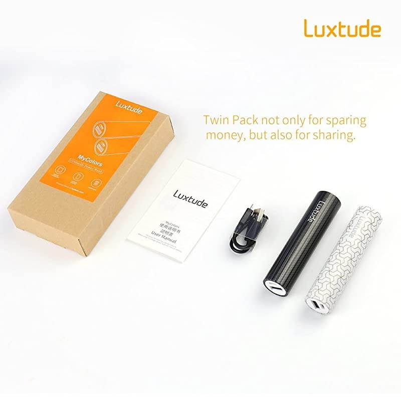 myColors Portable Charger 2 Pack 3350mAh Mini Power Bank Lipstick Size Ultra Compact Portable Phone Charger Small and Stylish External Battery Pack for iPhone Samsung Galaxy and More