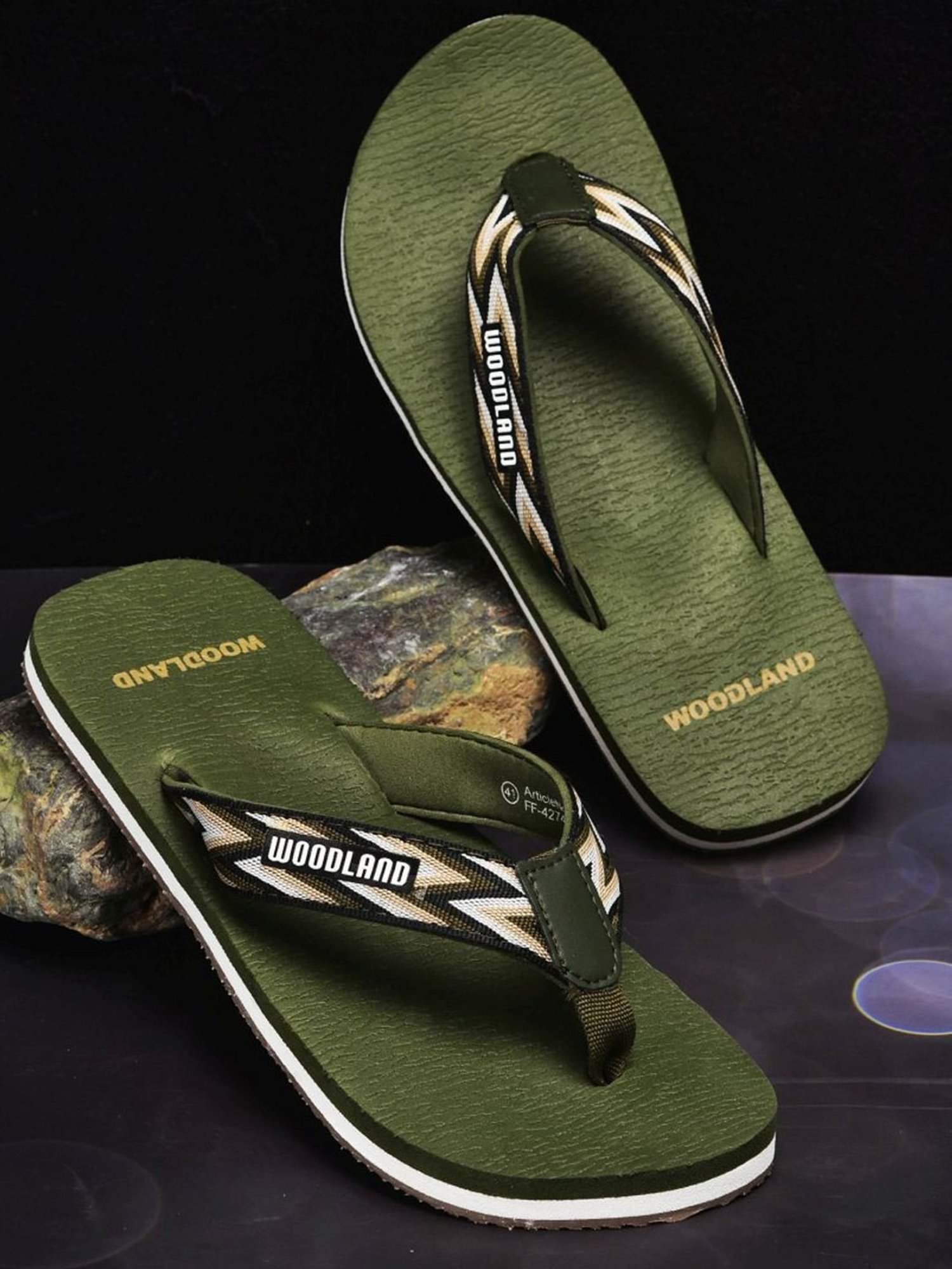Woodland Men's Olive Flip Flops