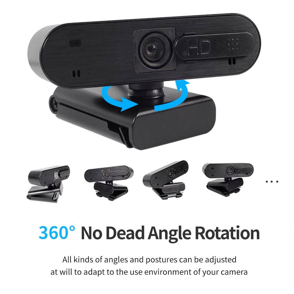 HD Webcam with Microphone for PC 1080p Cover Slider USB Web Camera with Clip on Web Cam Gaming Camera Streaming Webcam for Laptop Computer