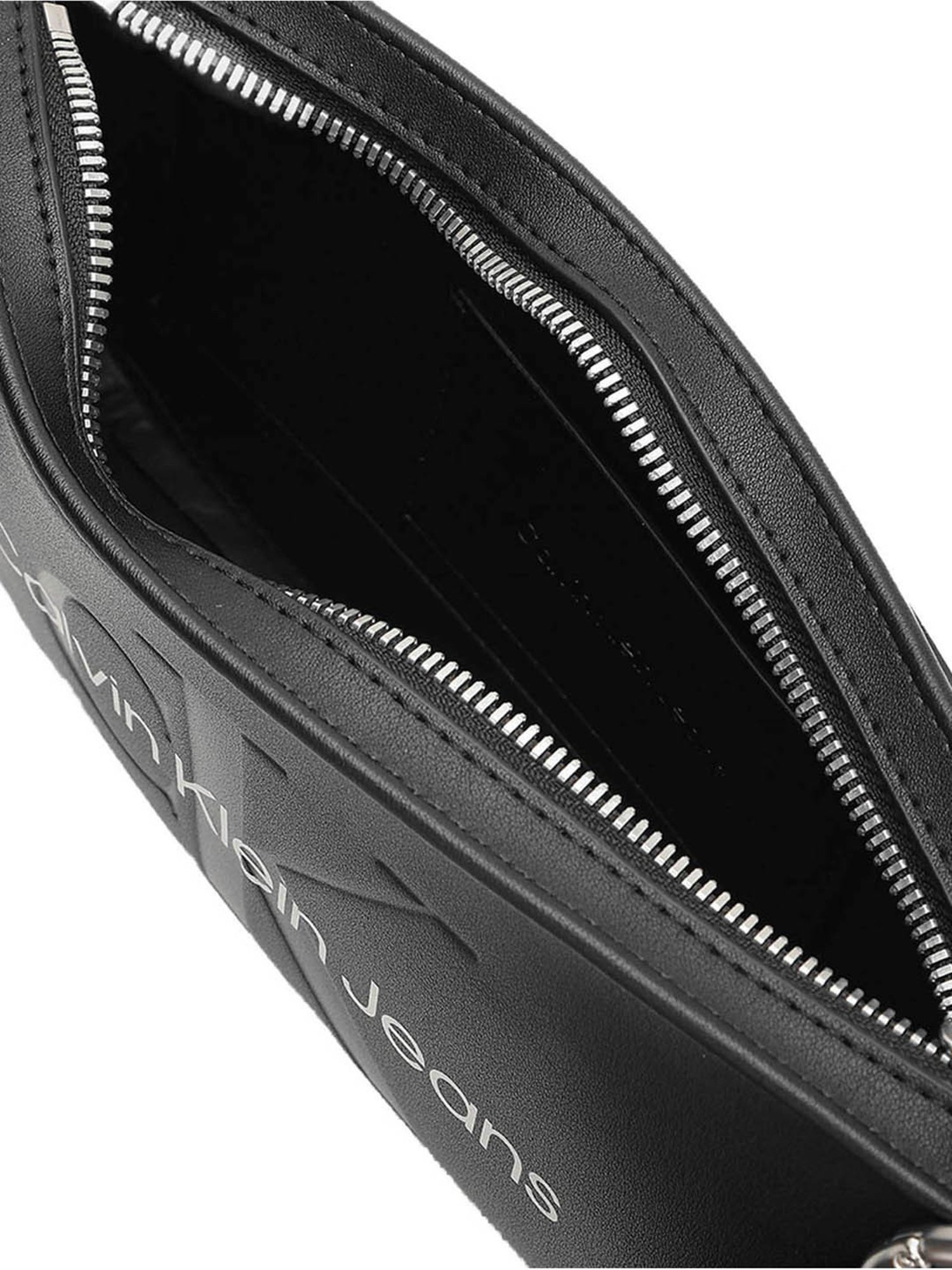 Calvin Klein Black & Metallic Logo Sculpted 25 Mono Shoulder Bag