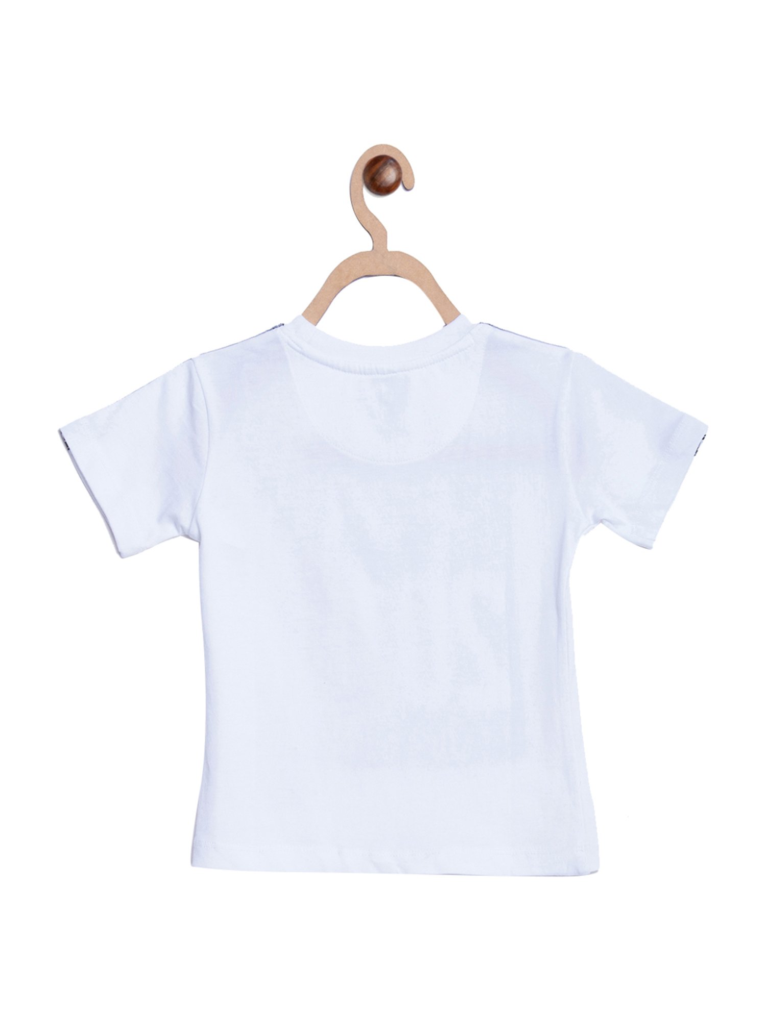 Blue Giraffe Kids White Cotton Printed T-Shirt