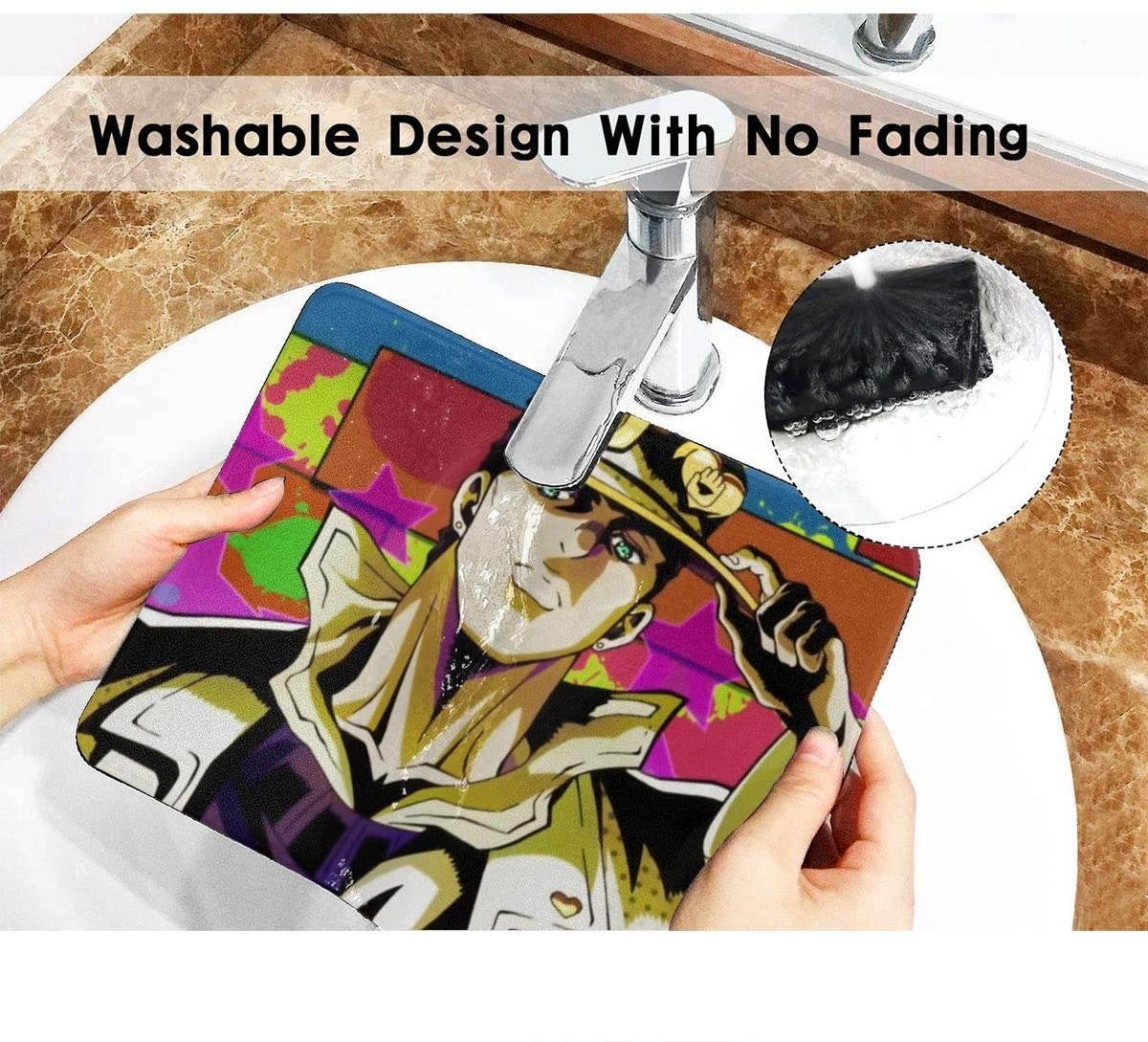 JoJo's Bizarre Adventure Mouse Pad Non-Slip Mouse Pad Rectangle Rubber Gaming Mouse Pad Anime Mouse Pad Black 7.9 X 9.5 in