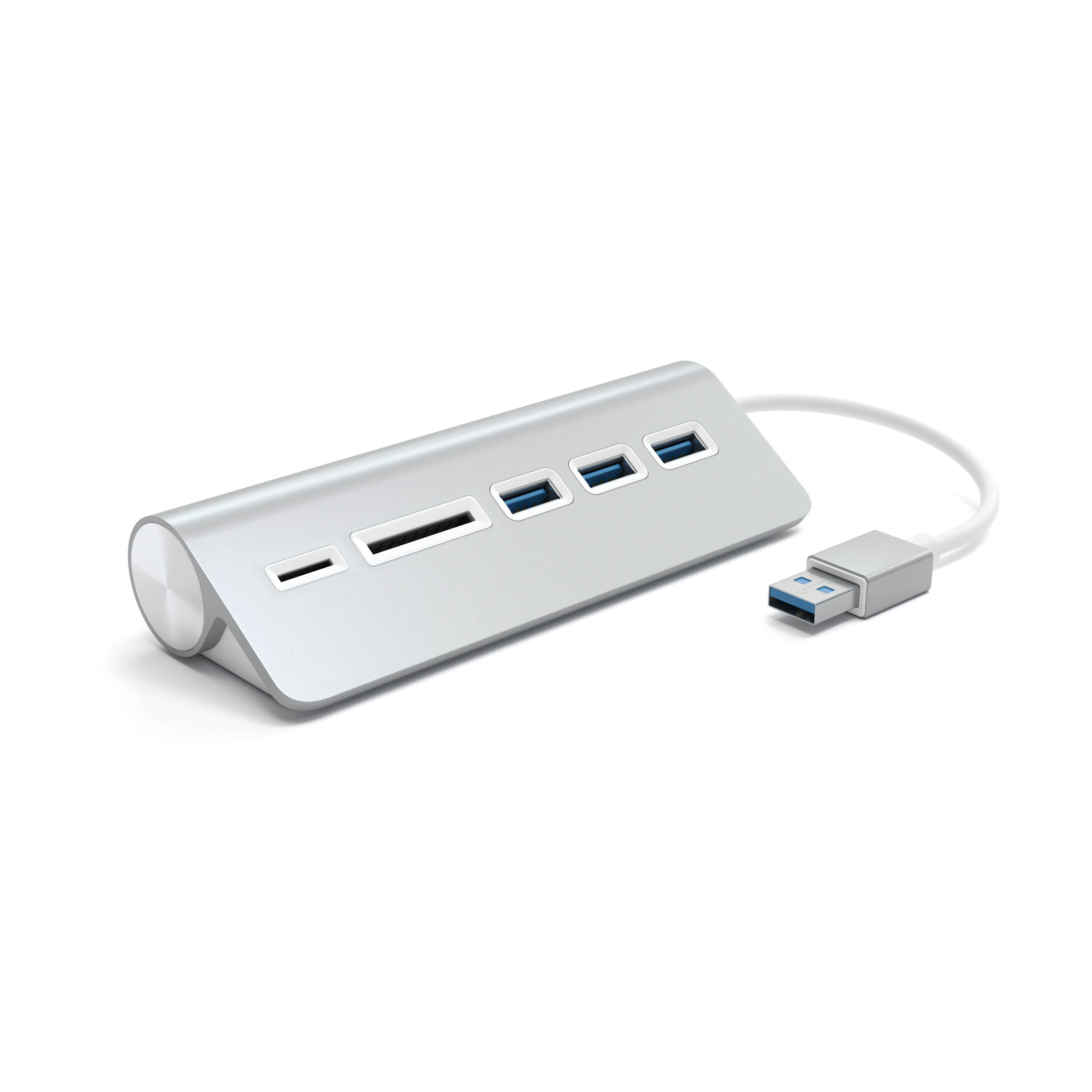 Satechi Aluminum USB 3.0 Hub & Card Reader - Compatible with MacBook Pro, MacBook, iMac, Surface Pro, Dell XPS and More