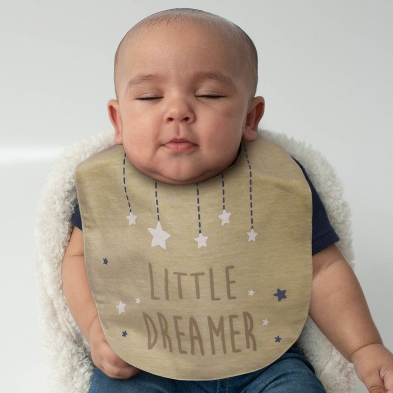 Neat Solutions Boy Aspirational Sayings Printed Water-Resistant Lined Infant Bib Set - 5pk