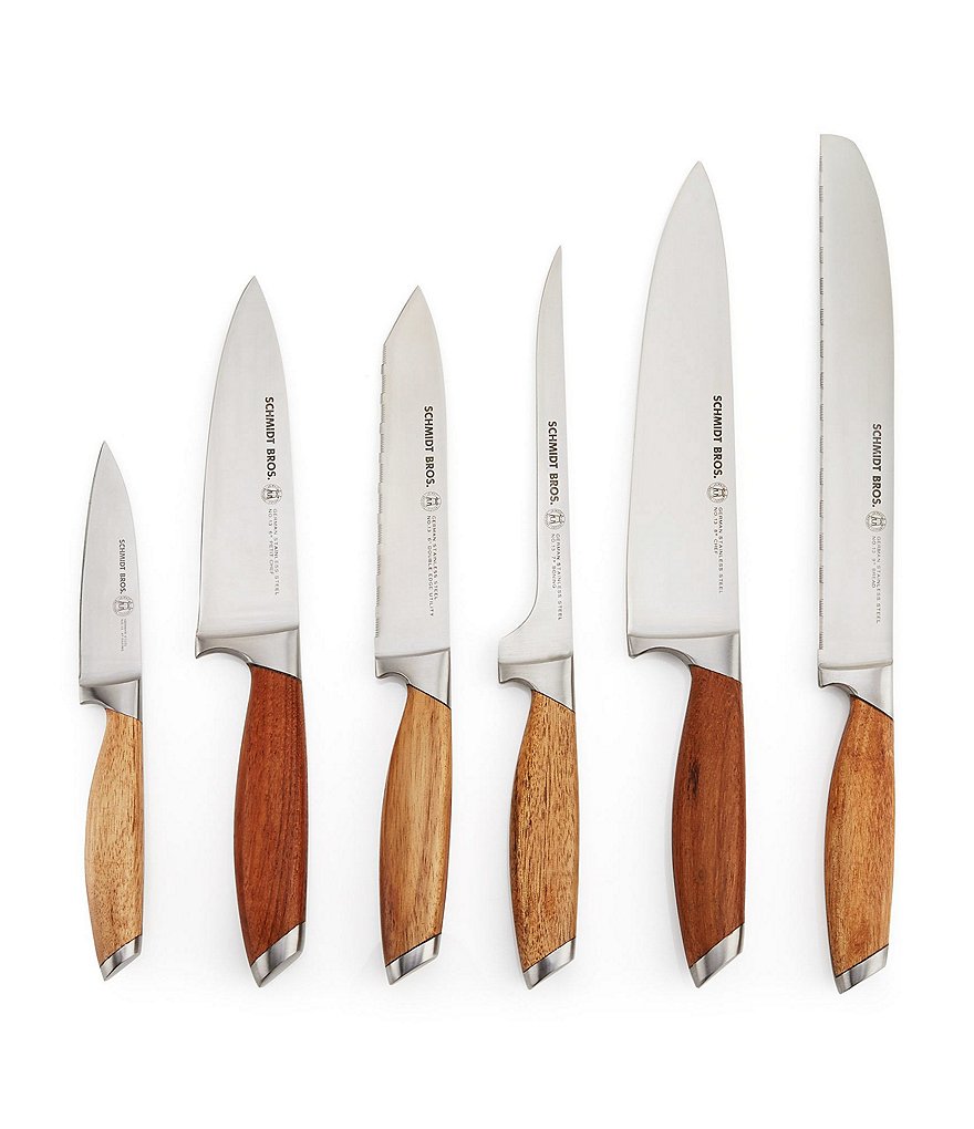 Schmidt Brothers Cutlery Bonded Teak 7-Piece Knife Block Set