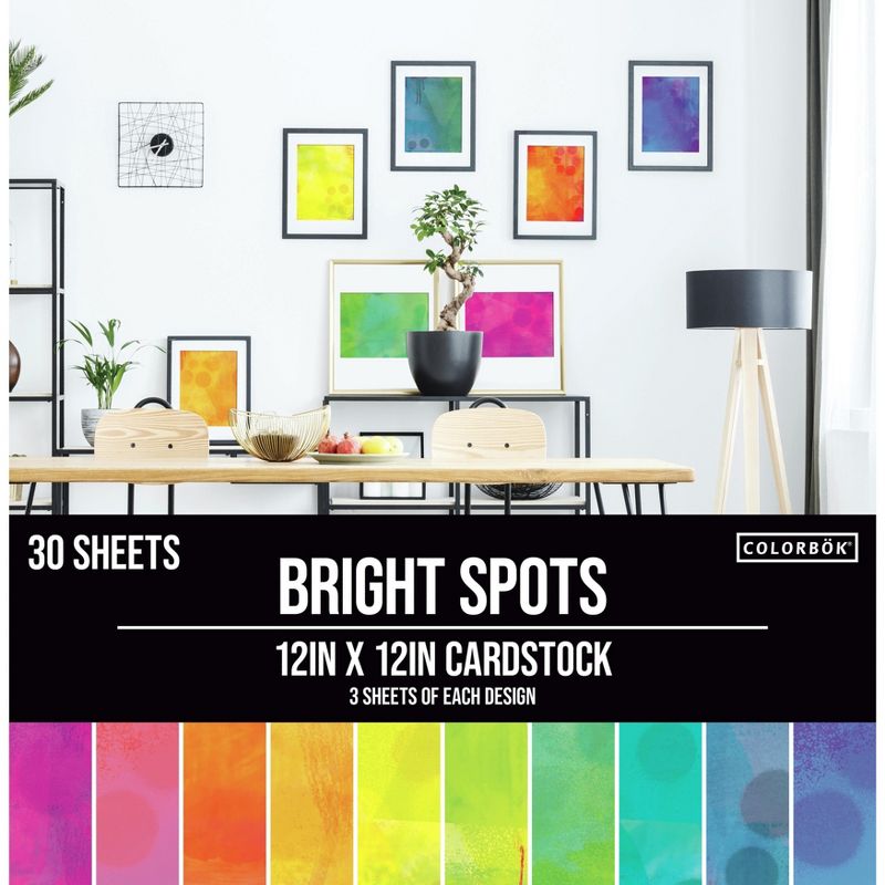 Colorbok 78lb Single-Sided Printed Cardstock 12"X12" 30/Pkg-Spray Paint, 10 Designs/3 Each