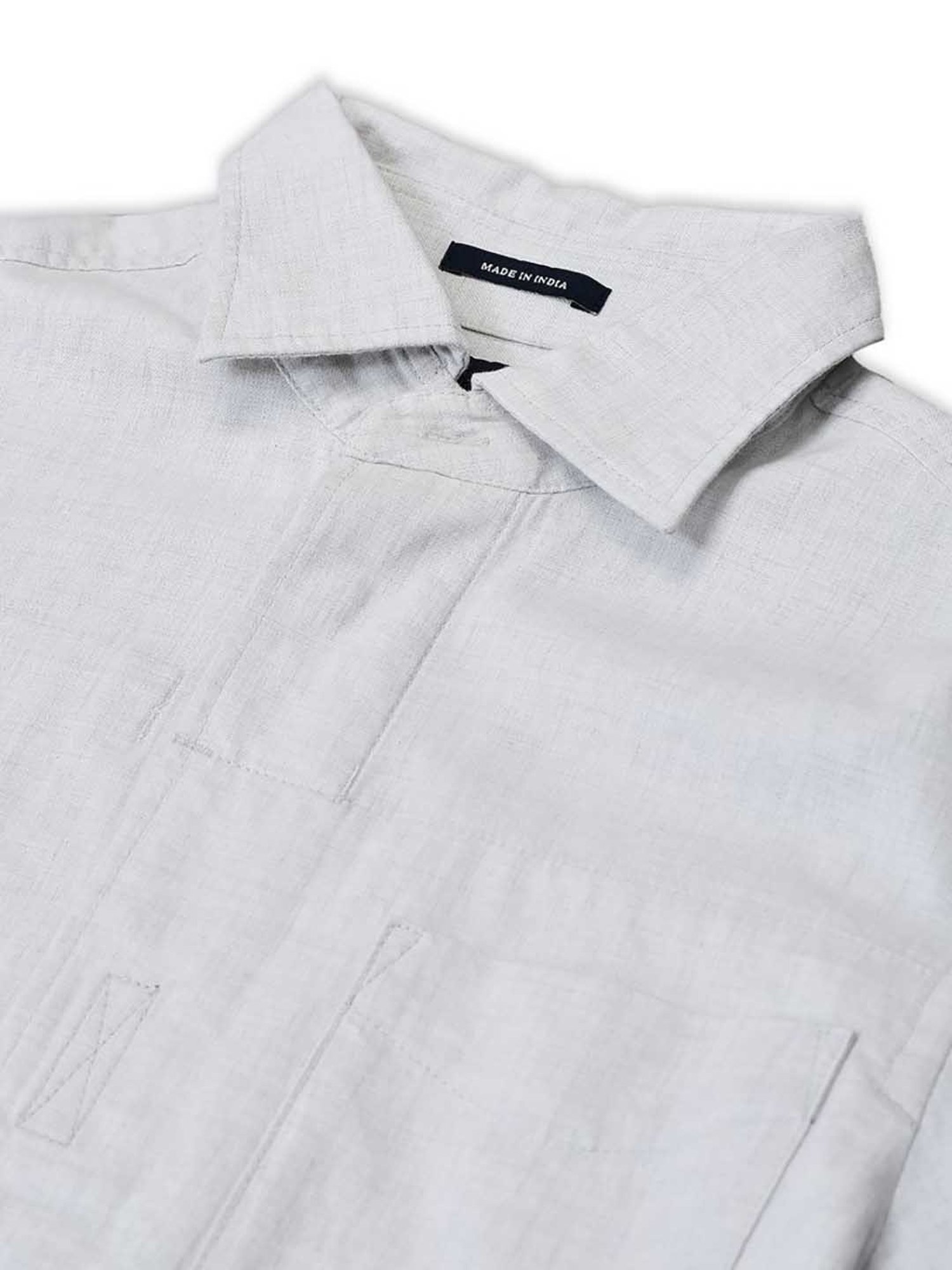 Woodland Off White Regular Fit Cotton Shirt