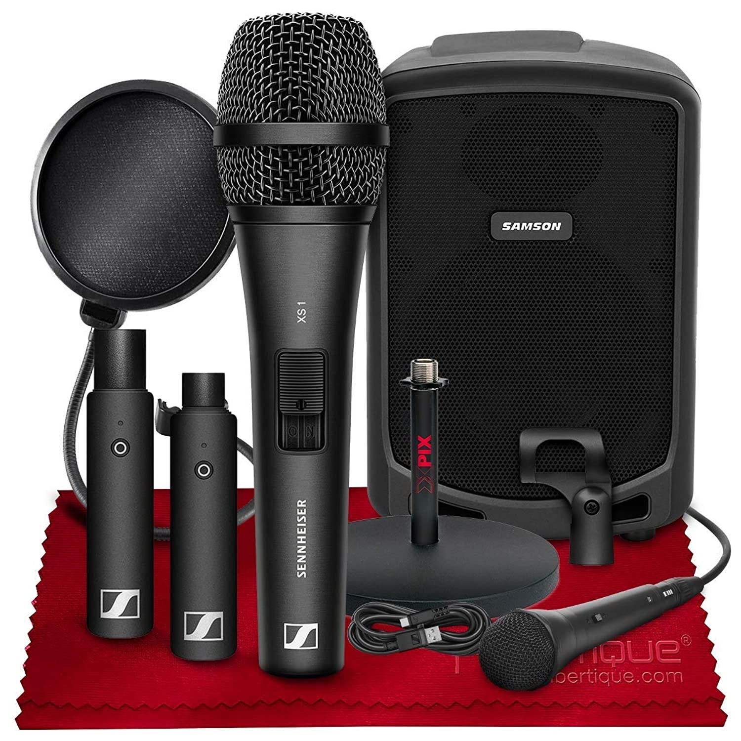 Sennheiser XSW-D VOCAL SET Digital Wireless Plug-On Microphone System with Handheld Mic w/Samson Expedition Express Portable PA Speaker, and Accessories - Ideal for Teaching or Preaching