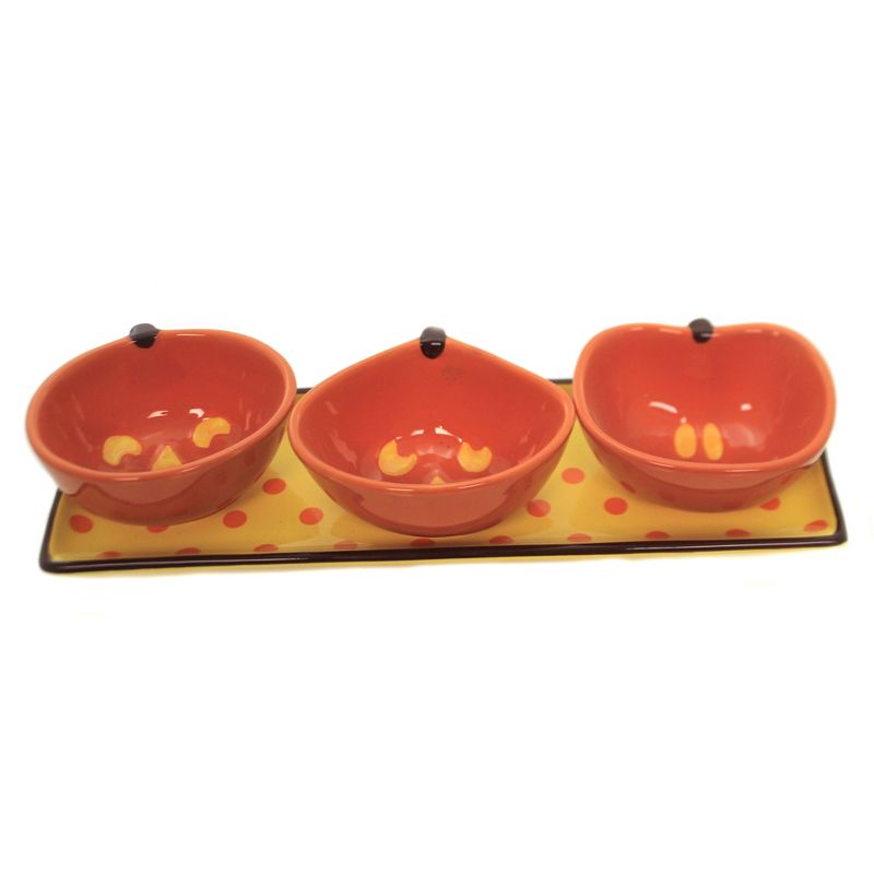 Tabletop Jack O Lantern Condiment Serving Set Halloween Boston Warehouse Trading Corp  -  Serving Platters