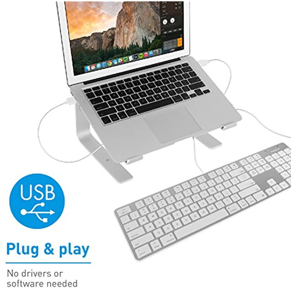 Macally SLIMKEYPROA Ultra-Slim USB Wired Space Keyboard - Gray