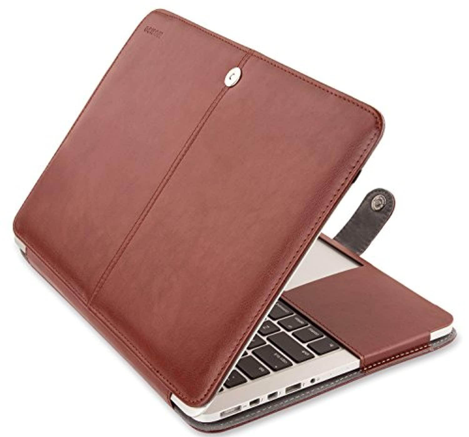 Mosiso Retina 15-Inch Premium Quality PU Leather Book Cover Clip On Sleeve Case Cover for MacBook Pro 15.4" with Retina Display A1398 (No CD-Rom Drive) with One Year Warranty