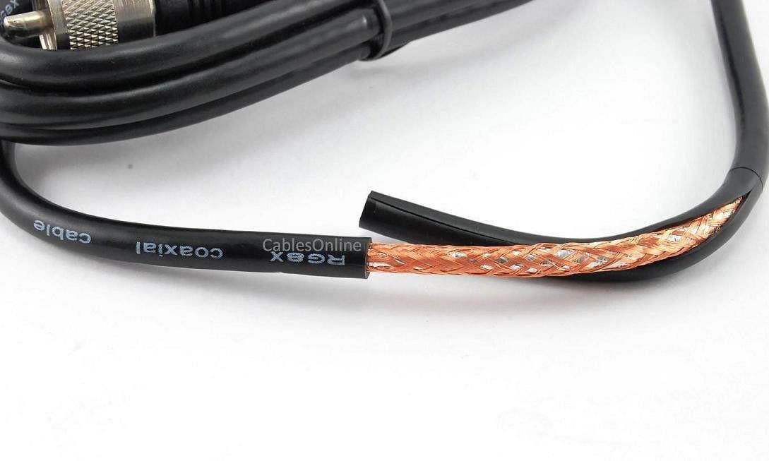 CablesOnline 50ft Premium Grade RG8x Coax UHF (PL259) Male to N-Type Male Antenna Cable (R-UN050)