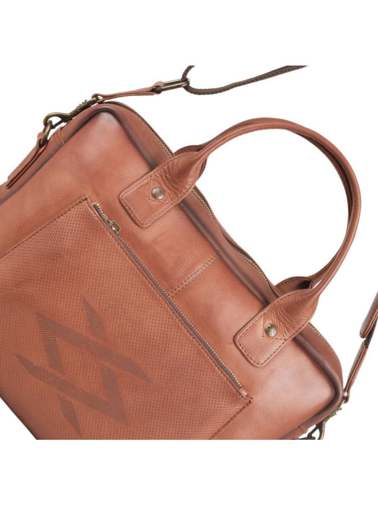 KOMPANERO Tan Leather Medium Messenger Bag