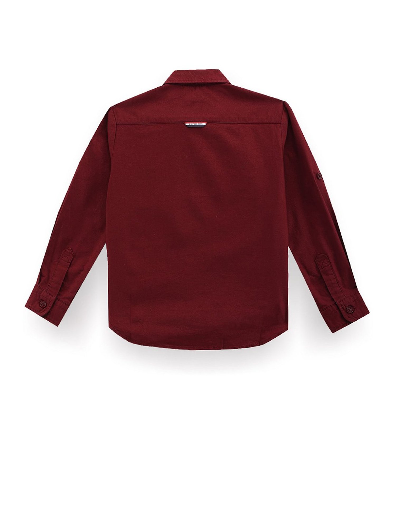 U.S. Polo Assn. Kids Red Color Block Full Sleeves Shirt