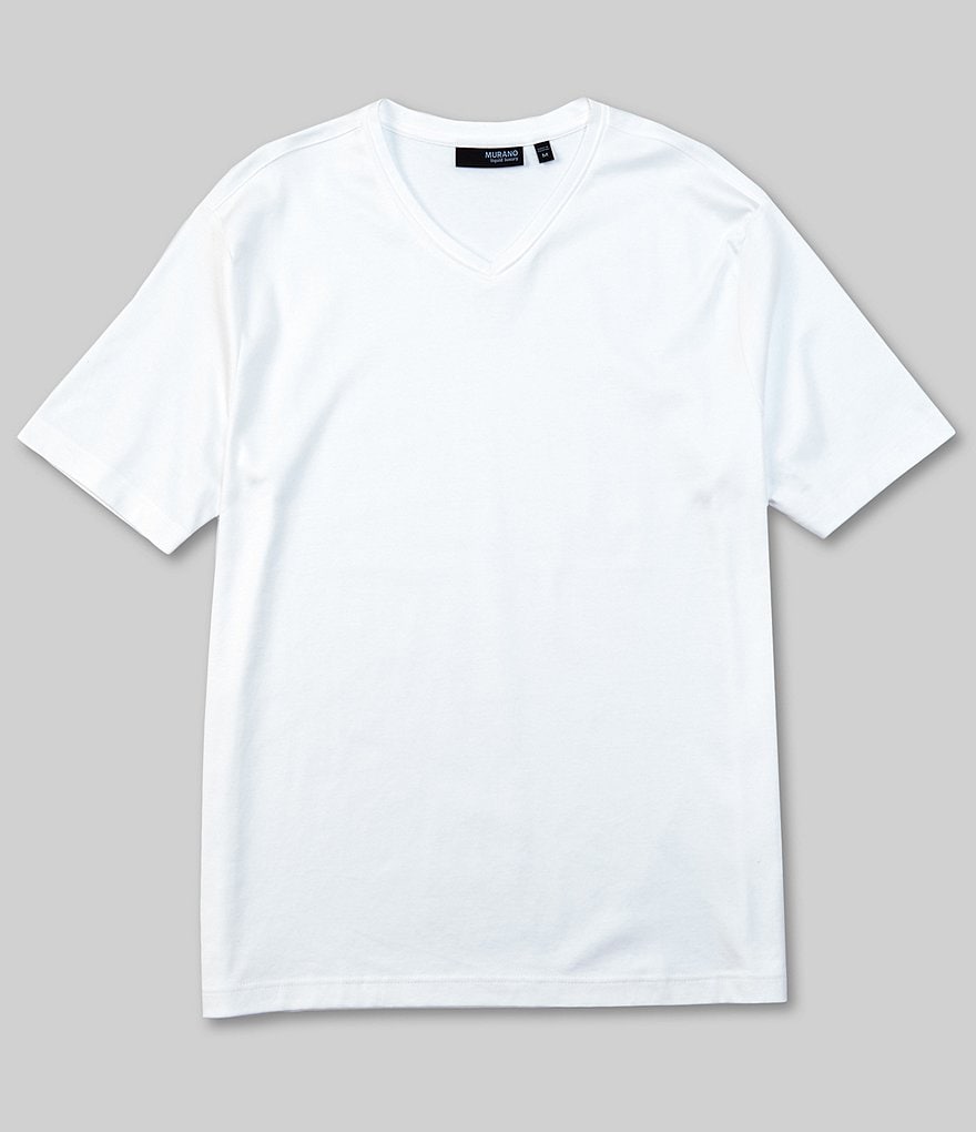 Murano Liquid Luxury Solid Short-Sleeve V-Neck Tee