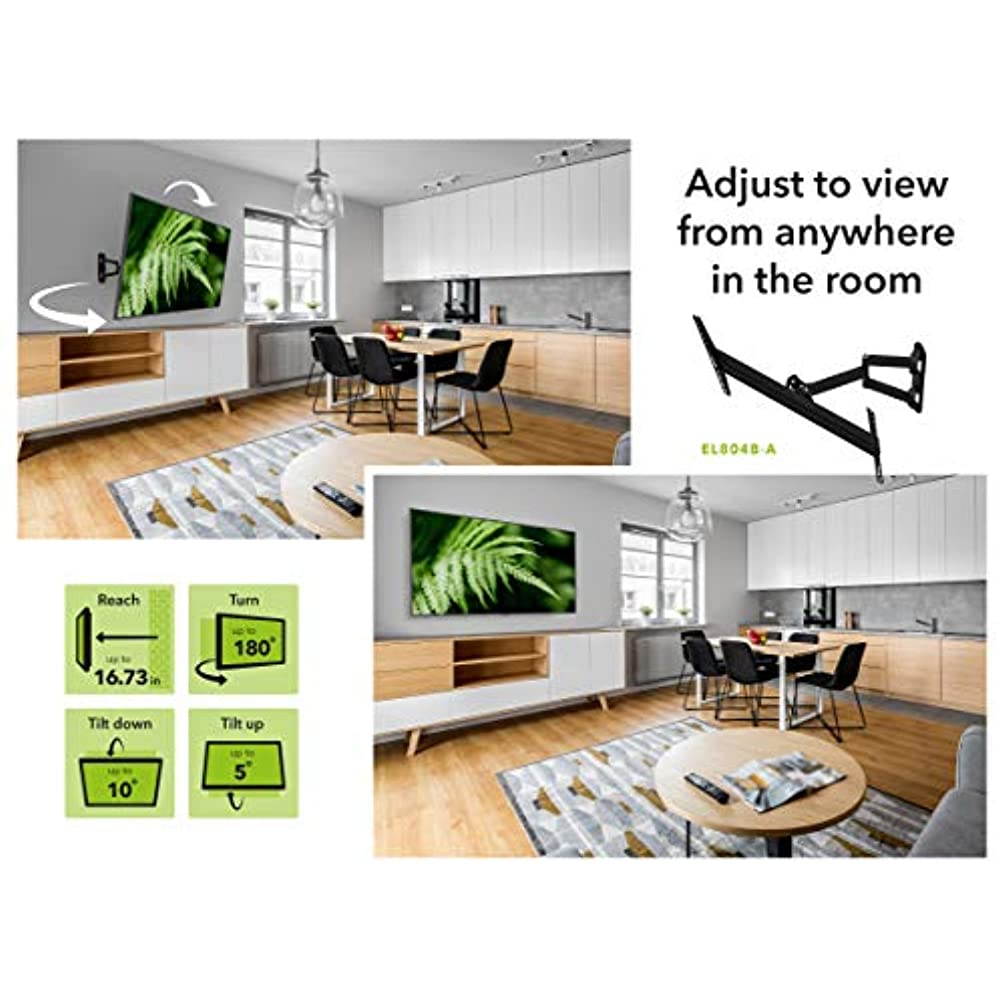 AVF EL804B-A Multi-Position Full Motion Long Extension TV Wall Mount For 40-Inch To 80-Inch TVs