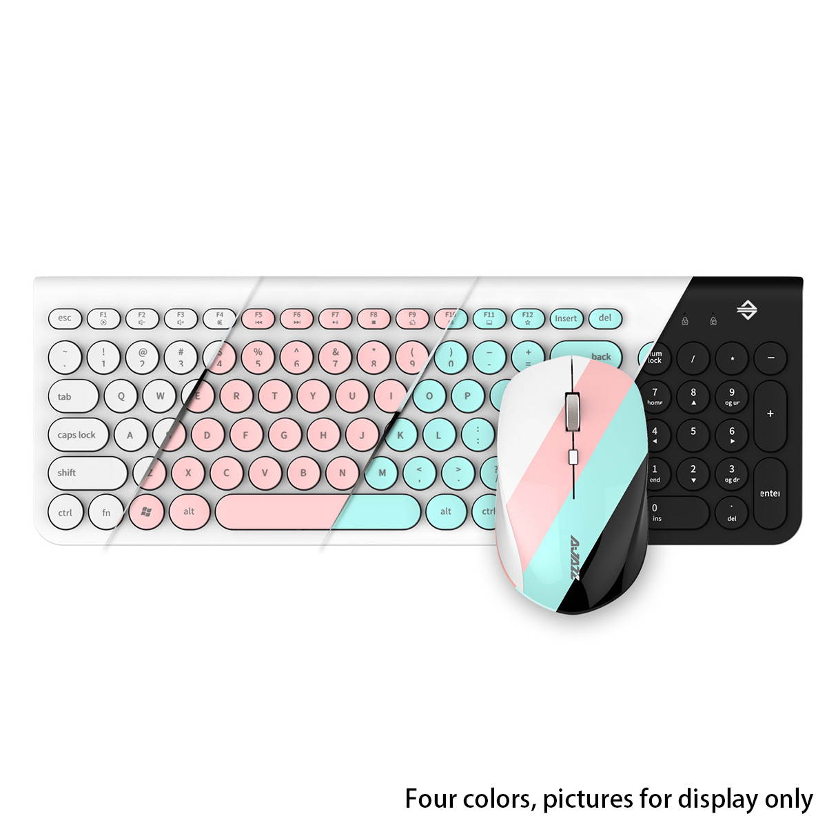 UrChoiceLtd&reg; Keyboard Mouse Combo Ajazz 352i Wireless Retro Punk Design Ultra Slim Silent Mute Usb Multimedia Ergonomic Metal Keyboard Mouse Sets Optical 1600DPI 4 Buttons